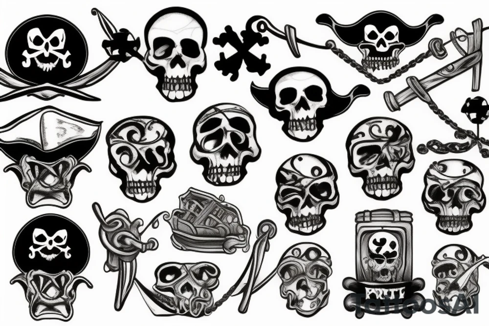 Pirate treasure tattoo idea
