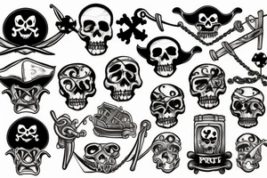 Pirate treasure tattoo idea
