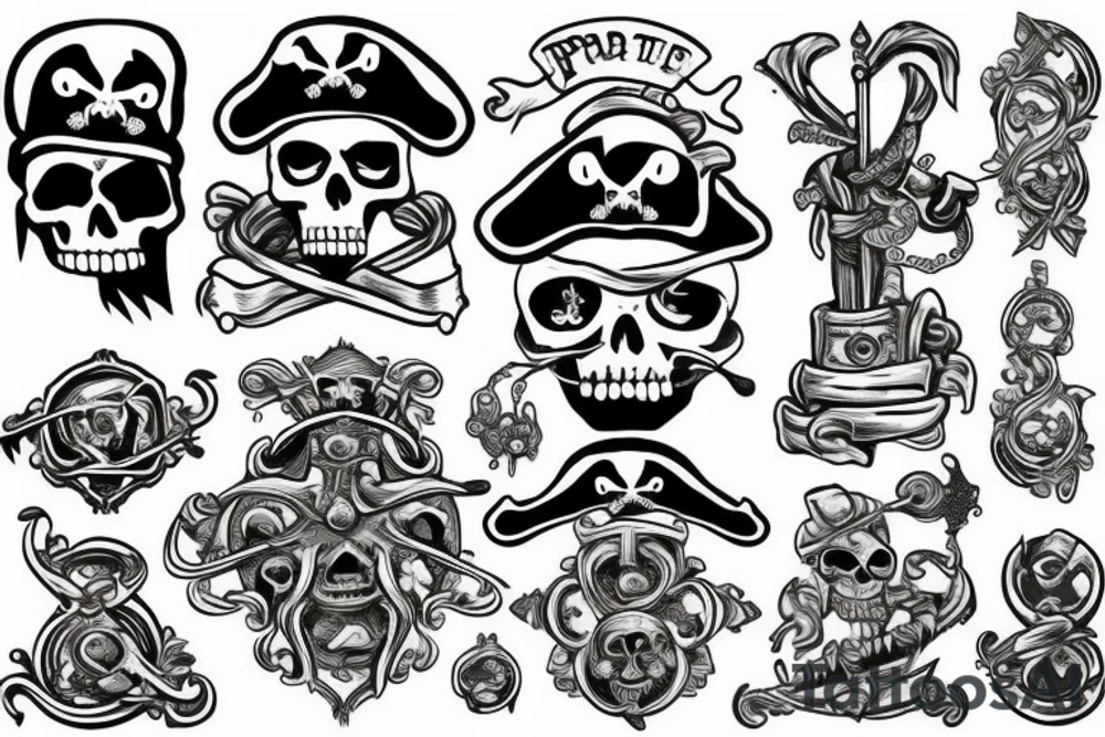 Pirate treasure tattoo idea