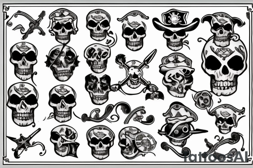 Pirate treasure tattoo idea