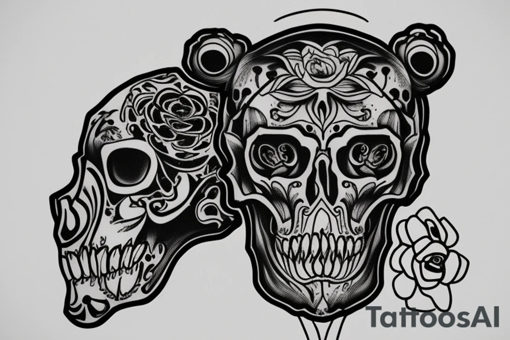 bear skull tattoo idea
