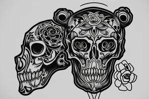bear skull tattoo idea