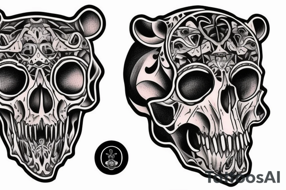bear skull tattoo idea
