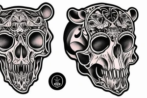 bear skull tattoo idea