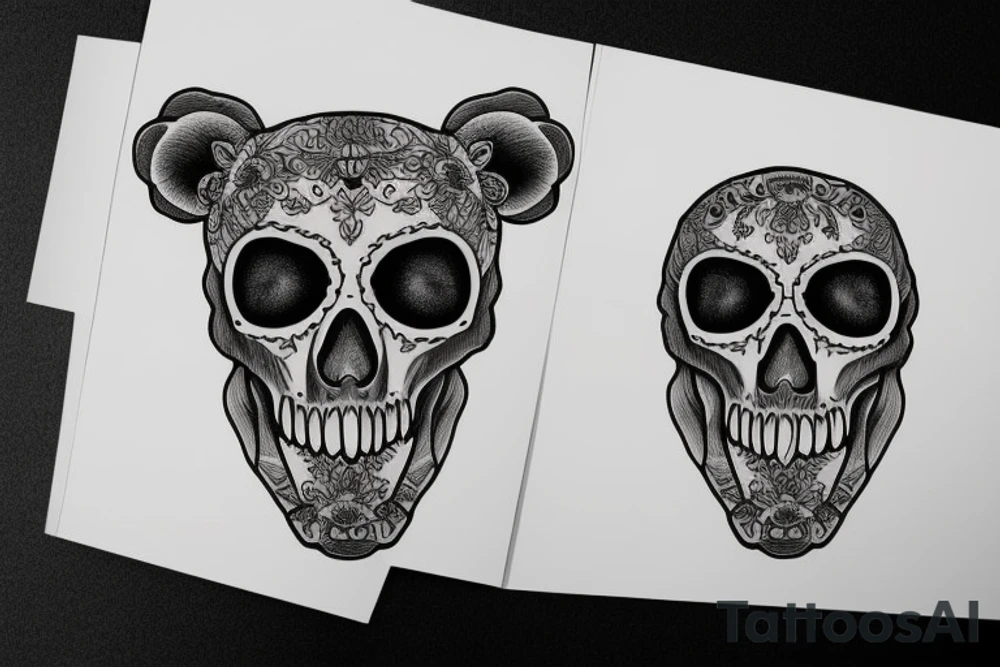 bear skull tattoo idea