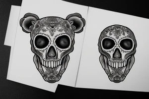 bear skull tattoo idea