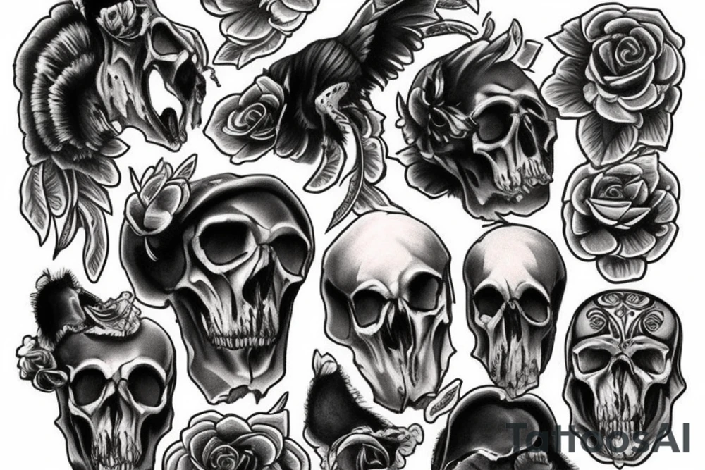 bear skull tattoo idea