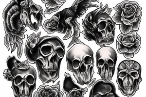 bear skull tattoo idea