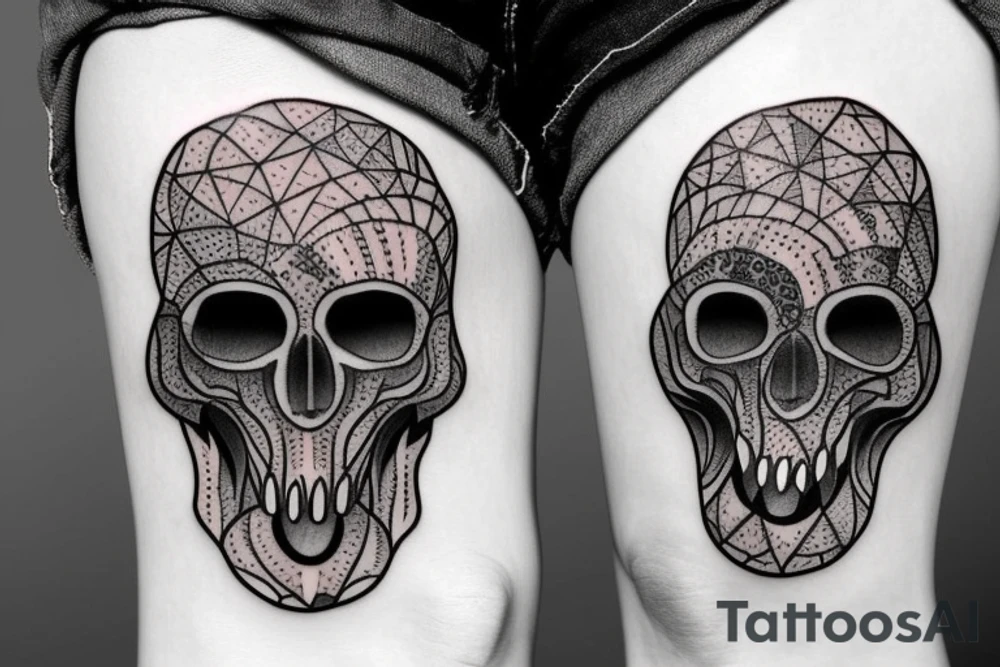bear skull tattoo idea