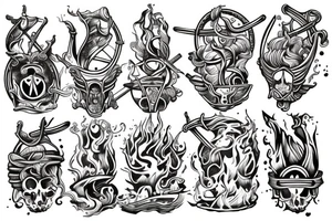 Viking boat burning tattoo idea