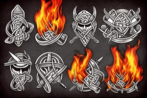 Viking boat burning tattoo idea