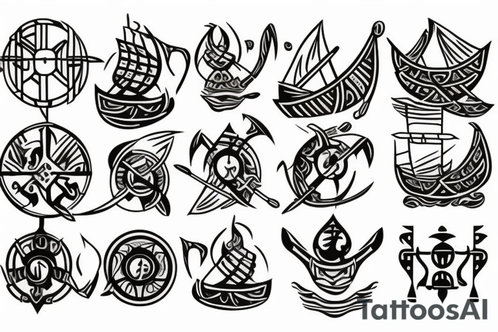 Viking boat burning tattoo idea