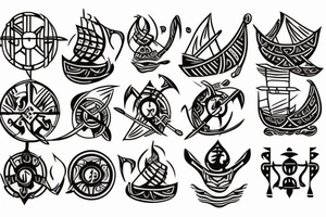Viking boat burning tattoo idea