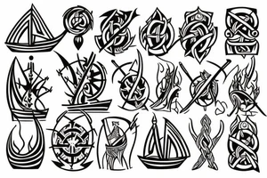 Viking boat burning tattoo idea