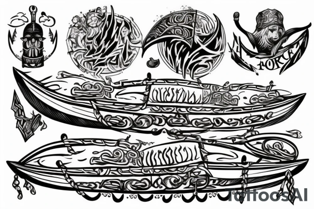 Viking boat burning tattoo idea