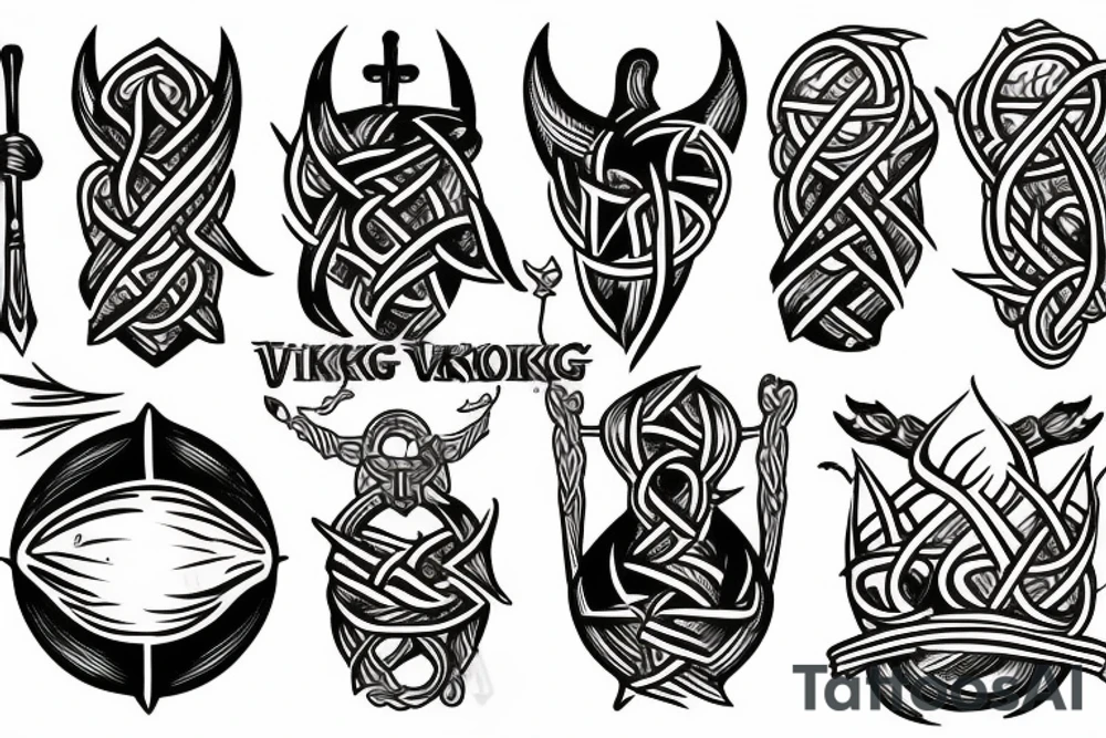 Viking boat burning tattoo idea