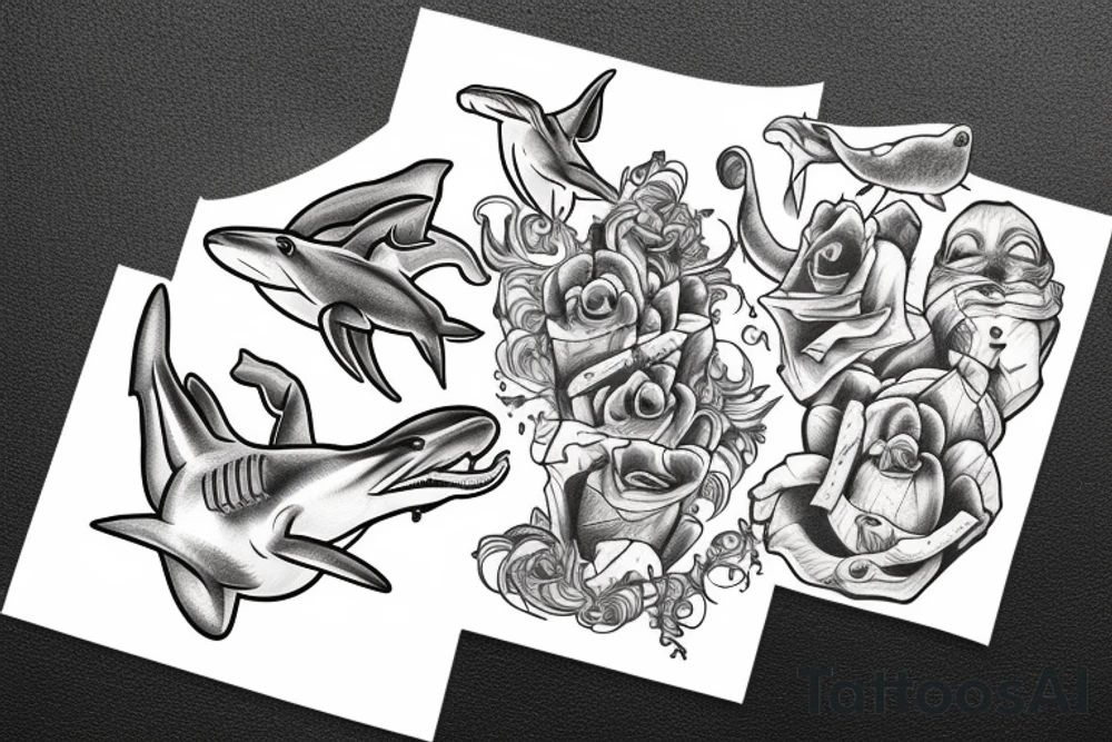 Hammerhead shark + Ursula tattoo idea