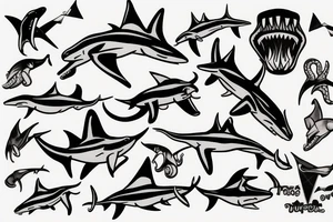 Hammerhead shark puppy tattoo idea
