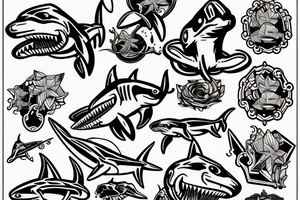 Hammerhead shark puppy tattoo idea