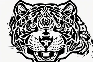 Half Panther Face Half Tiger tattoo idea