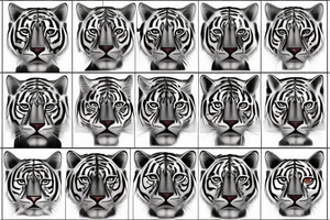 Half panther face half tiger face tattoo idea