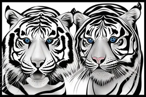 one half of the head of a tiger and the other half of a panther joined together tattoo idea
