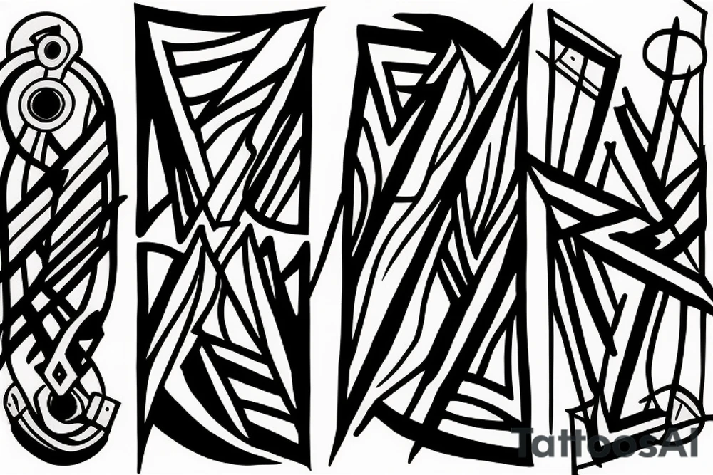 three swords crossing eachother tattoo idea