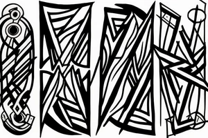 three swords crossing eachother tattoo idea