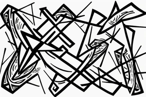 three swords crossing eachother tattoo idea