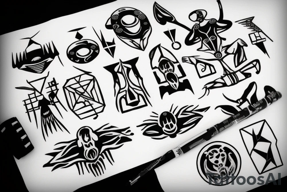 Alien practicing CrossFit tattoo idea