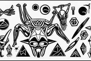 Alien practicing CrossFit tattoo idea