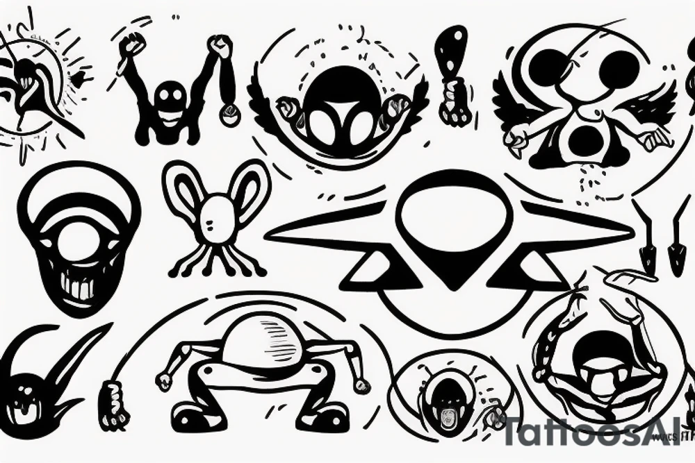 Alien practicing CrossFit tattoo idea