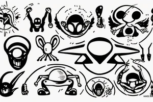Alien practicing CrossFit tattoo idea