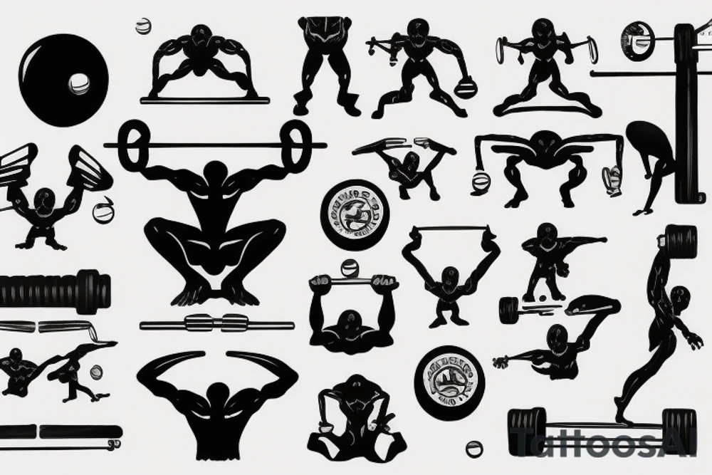 Alien practicing CrossFit tattoo idea