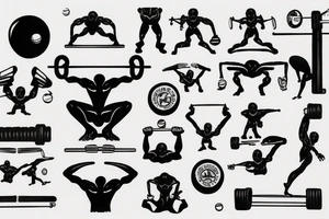 Alien practicing CrossFit tattoo idea