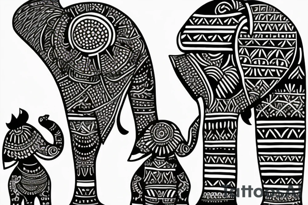 Warli elephant tattoo idea