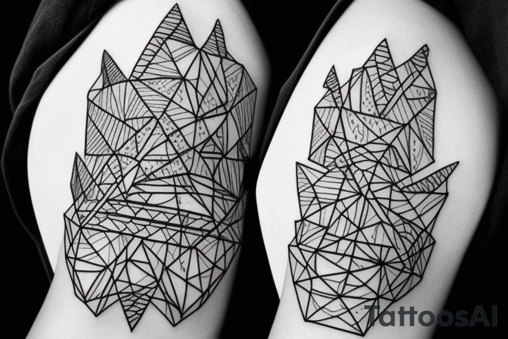 Forest with geometric tattoo idea