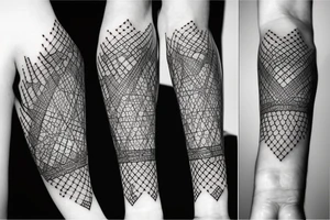 Forest with geometric tattoo idea