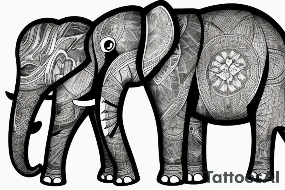 Elephant mental health tattoo idea