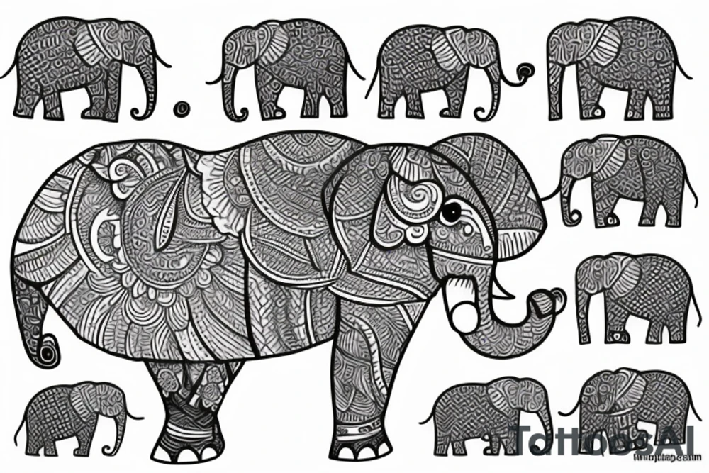 Elephant mental health tattoo idea