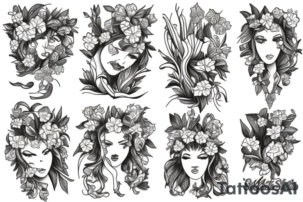 Narzissus flower tattoo idea