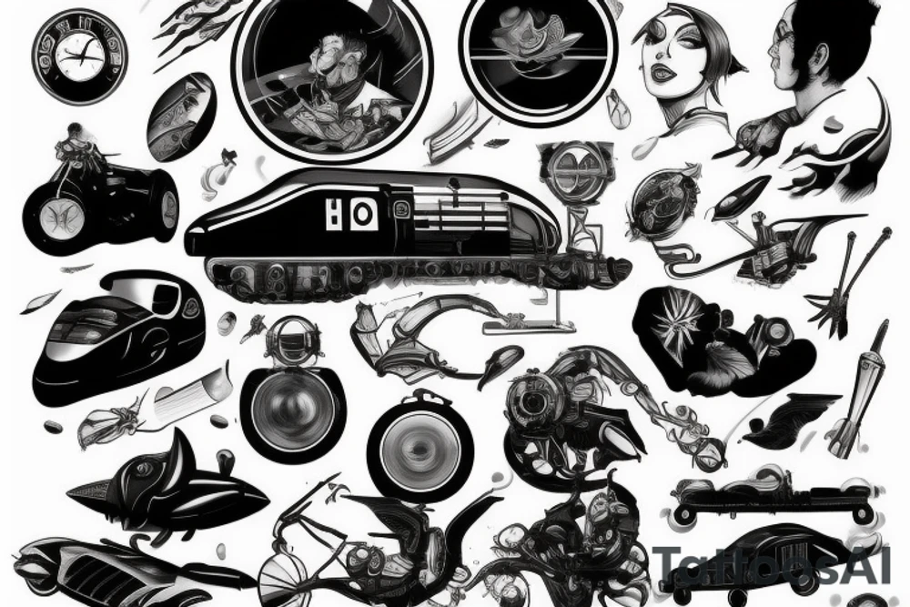 Mercury Train, Speed, Futuristic tattoo idea