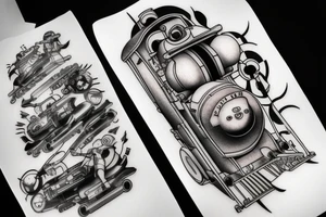 Mercury Train, Speed, Futuristic, ghibli tattoo idea