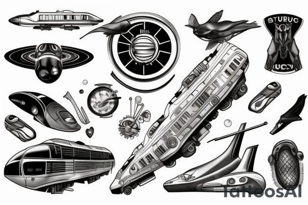 Mercury Train, Speed, Futuristic, tattoo idea