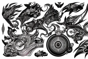 Mercury Train, Speed, Futuristic, tattoo idea