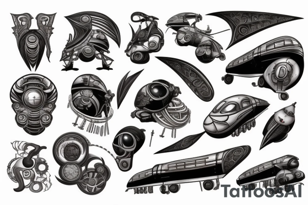Mercury Train, Speed, Futuristic, tattoo idea