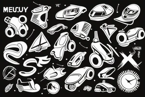 Mercury Train, Speed, Futuristic, tattoo idea