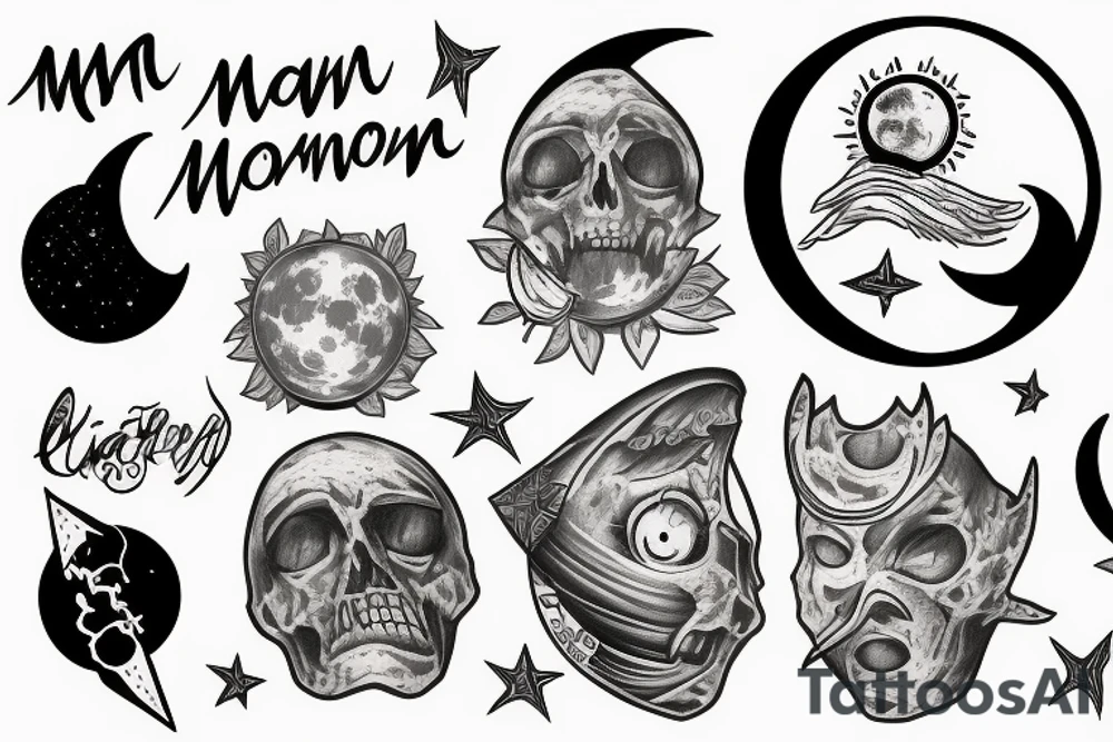 man on the moon tattoo idea