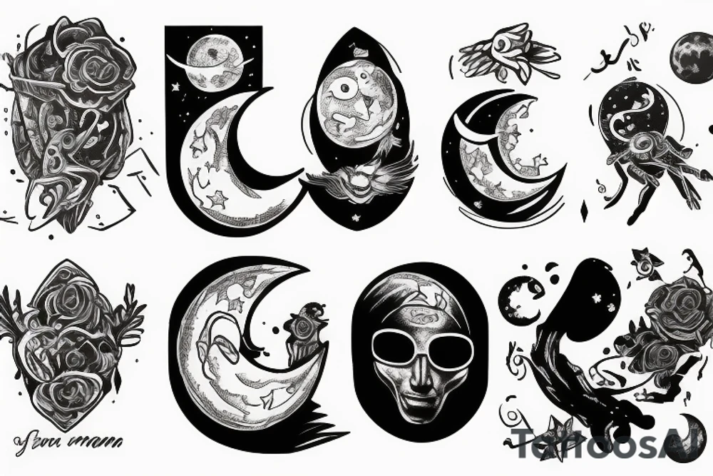 man on the moon tattoo idea