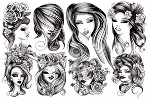 red haired beauty tattoo idea
